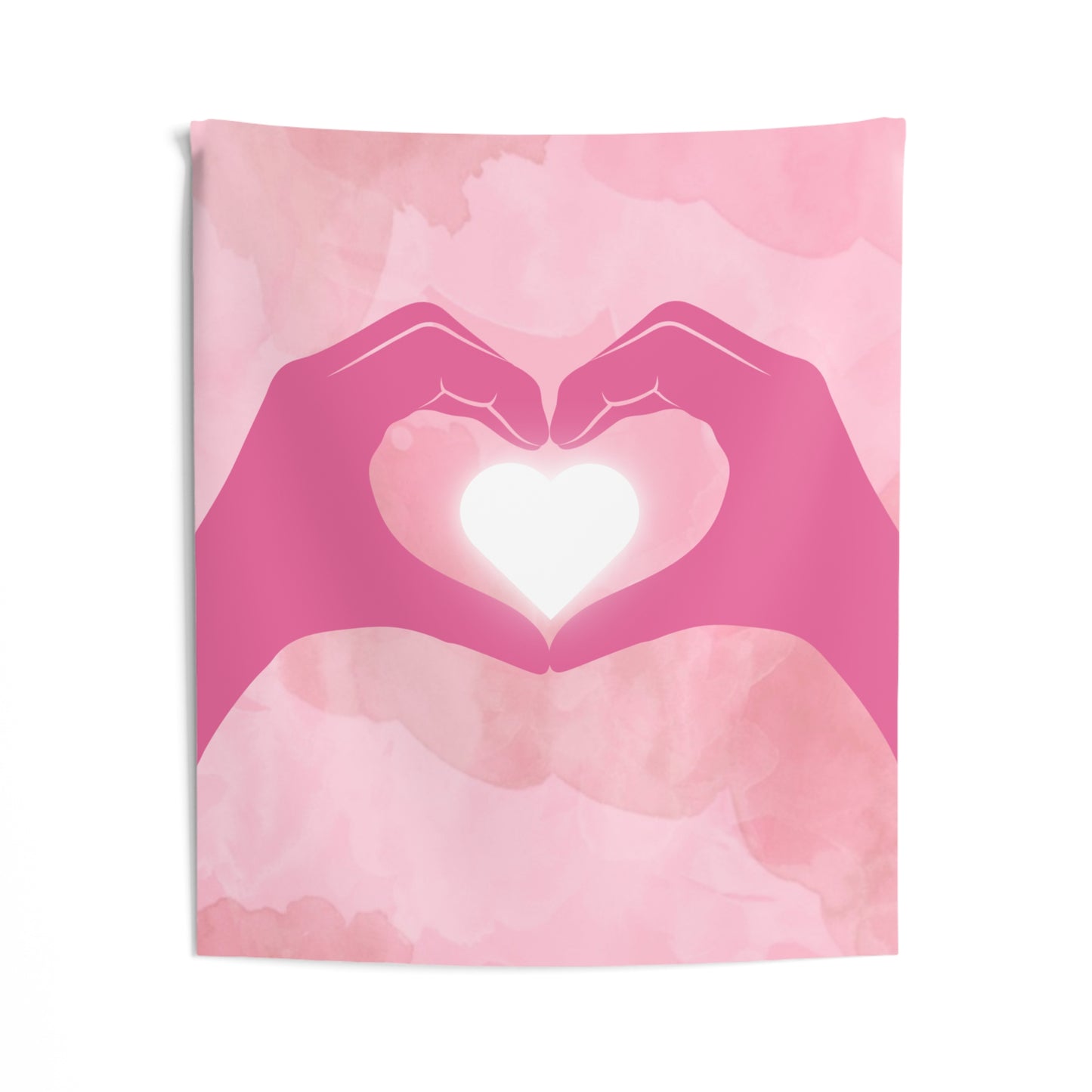 Pink Glowing Love Indoor Wall Tapestry Multiple Sizes