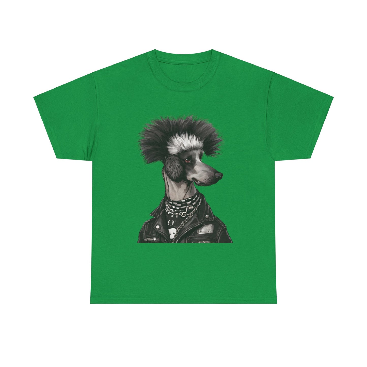 Black & White Punk Rock Poodle Puppy Dog Women's Plus Cotton Tee Size xl-5xl