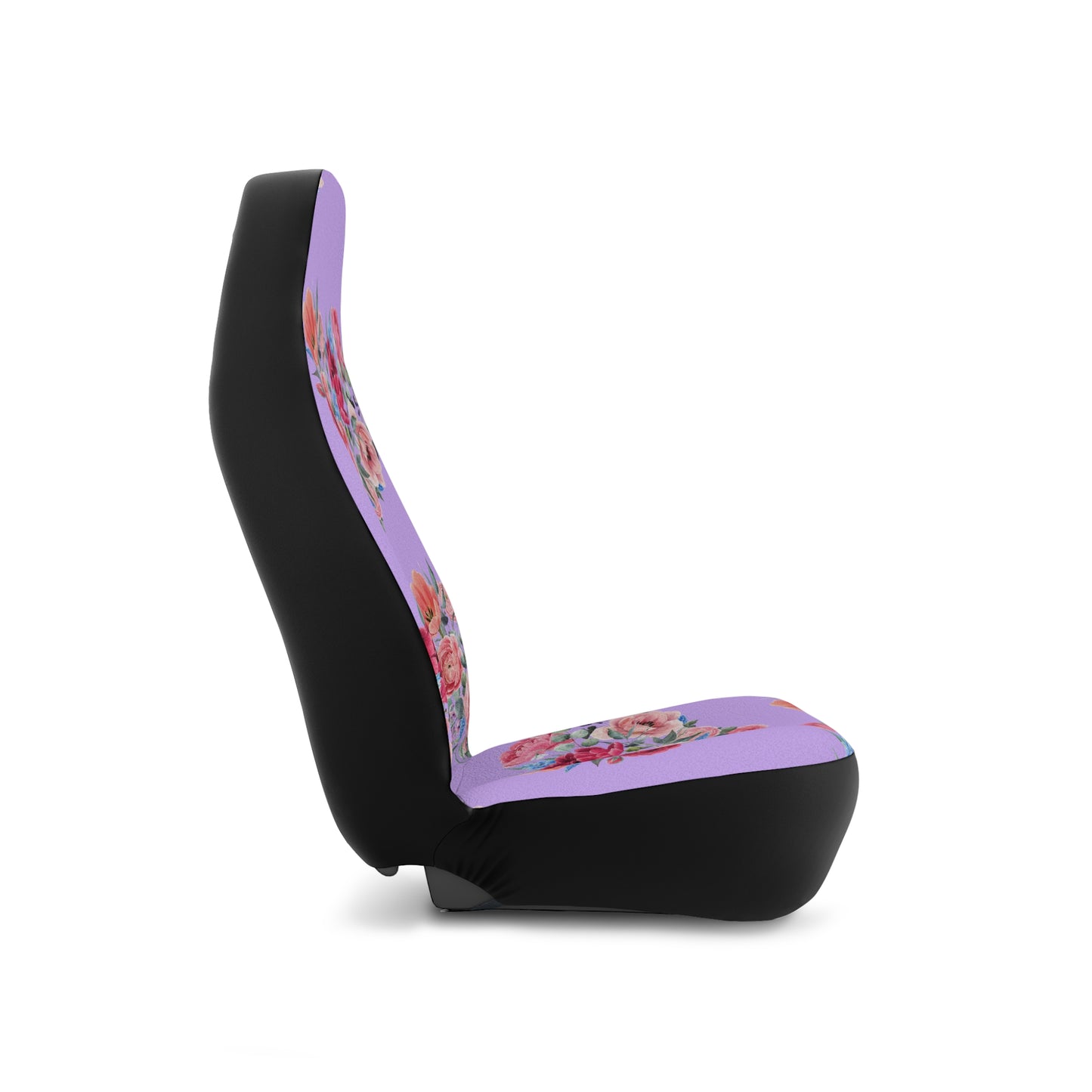 Pink & Blue Rose Heart on Purple Pattern Car Seat Covers