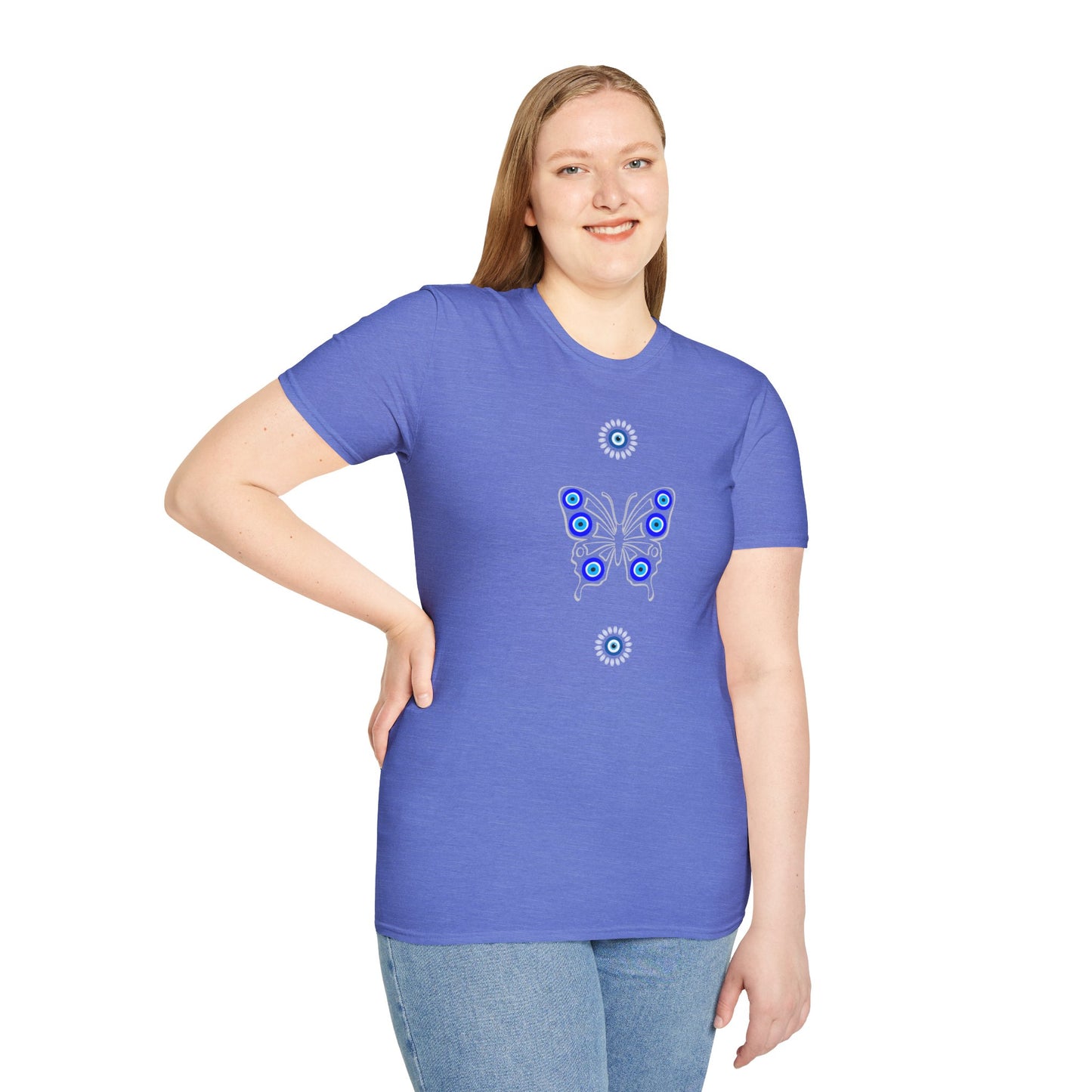 Evil Eye Butterfly Protection Women's Plus Short Sleeve Softstyle T-Shirt Sizes xl-5xl
