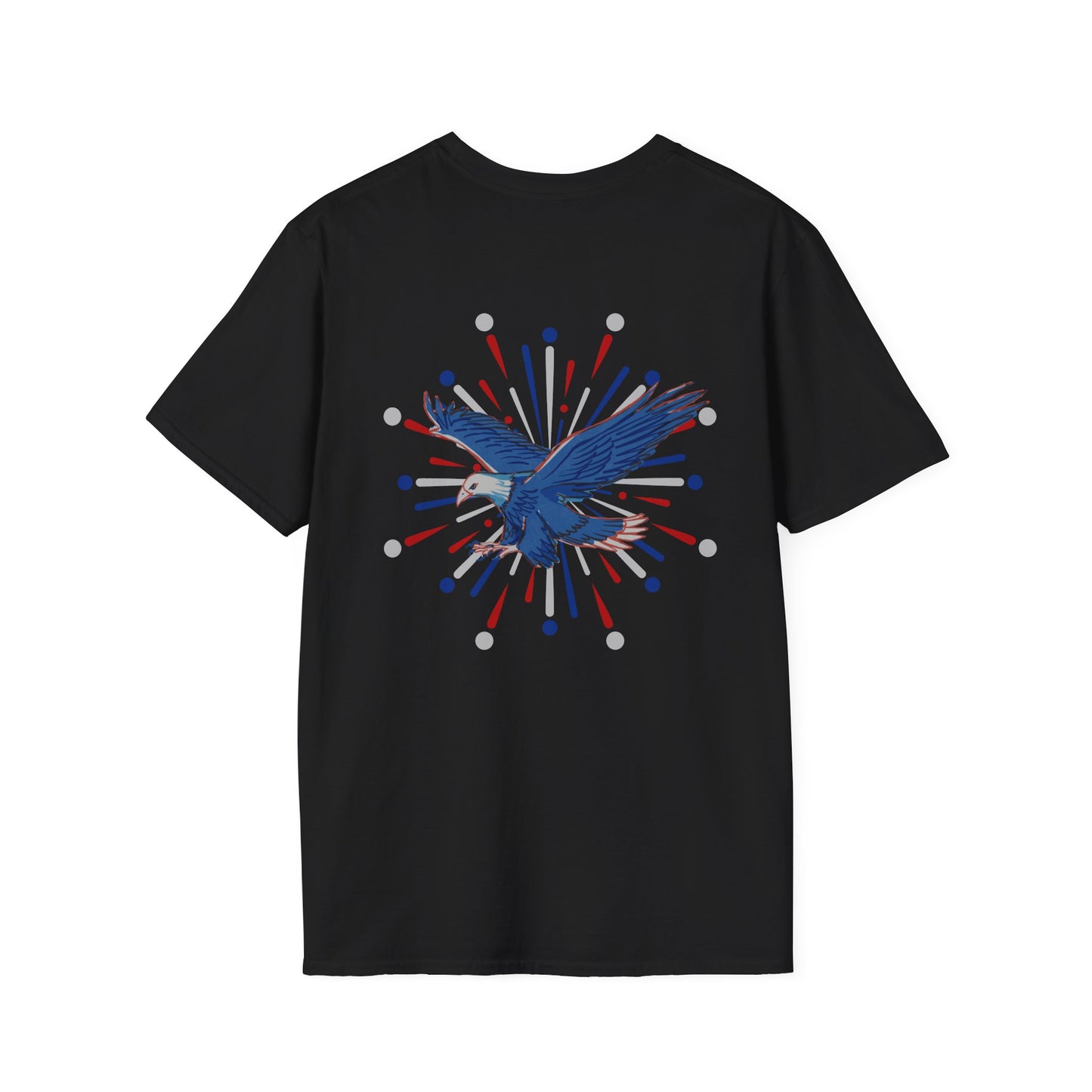 USA 'Merica Red, White & Blue Eagle 4th Women's Softstyle Plus Short Sleeve Double-Sided T-Shirt Sizes xl-5xl