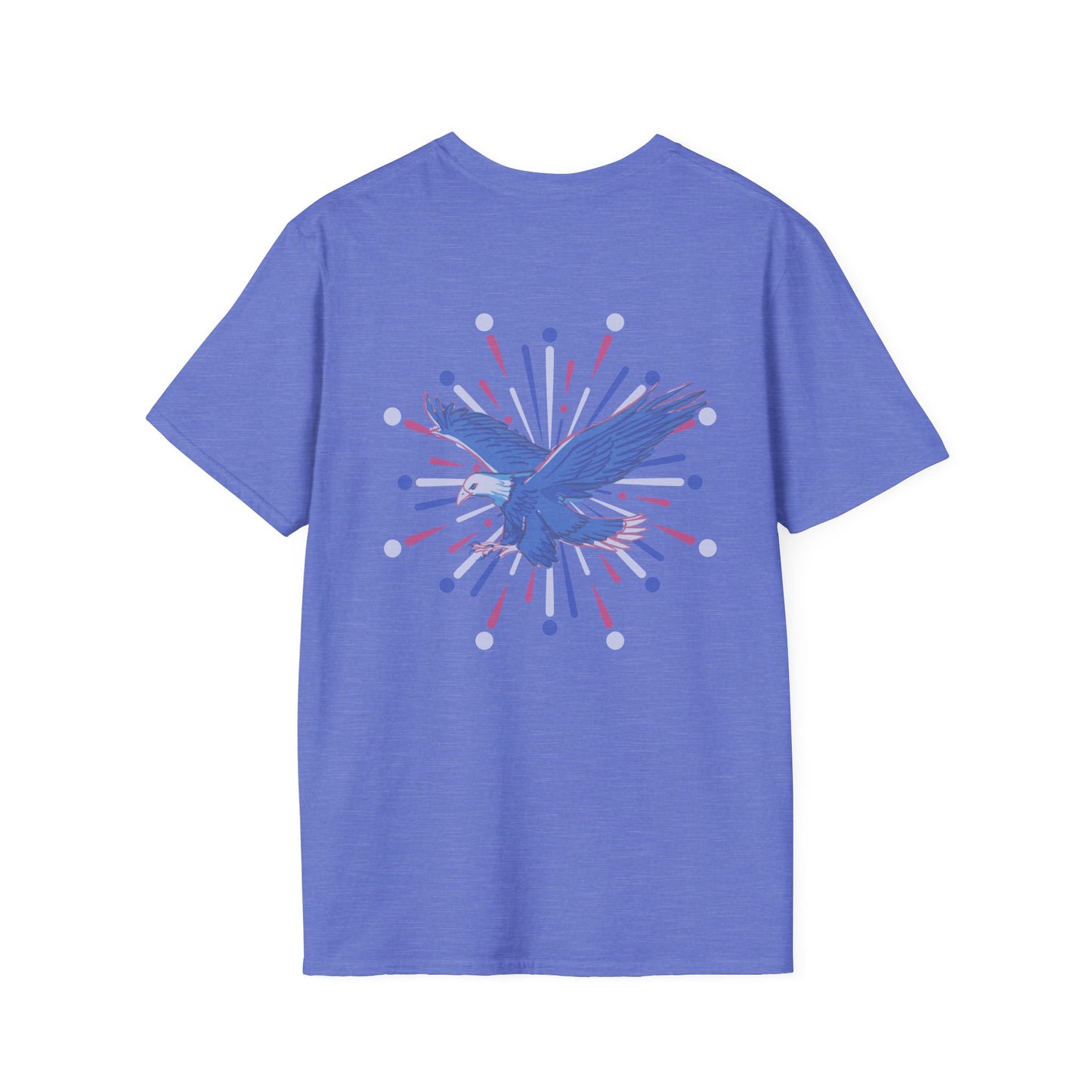 USA 'Merica Red, White & Blue Eagle 4th Women's Softstyle Plus Short Sleeve Double-Sided T-Shirt Sizes xl-5xl
