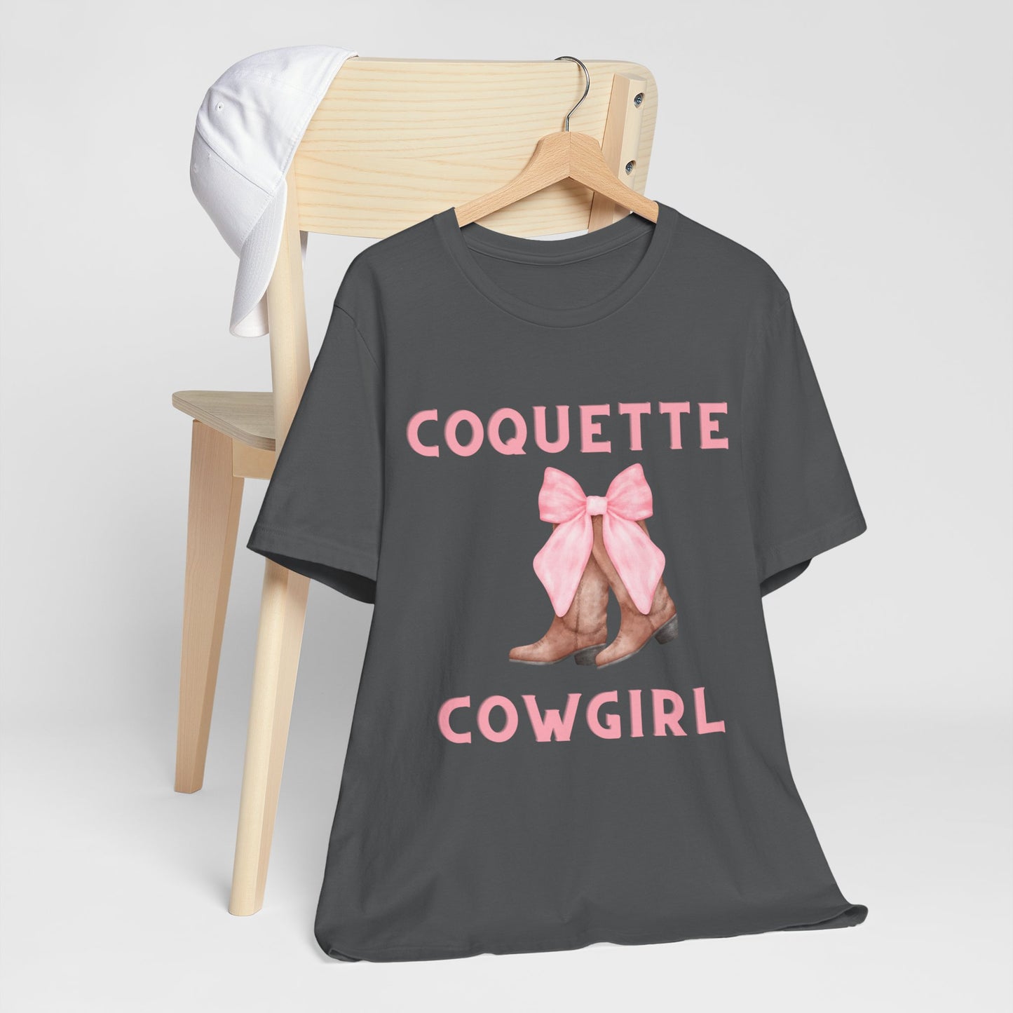 Coquette Cowgirl Bow & Boots Women's Jersey Short Sleeved Tee Size S-2xl