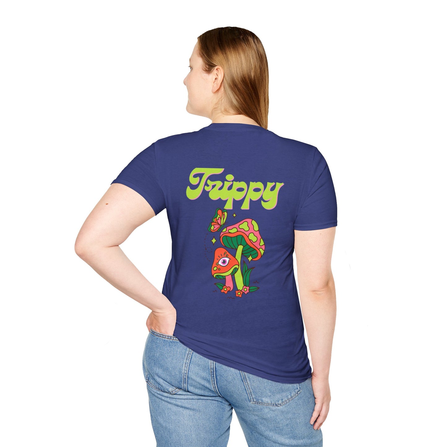 Trippy Mushrooms Double Sided Women's Plus Softstyle Tee Sizes xl-5xl