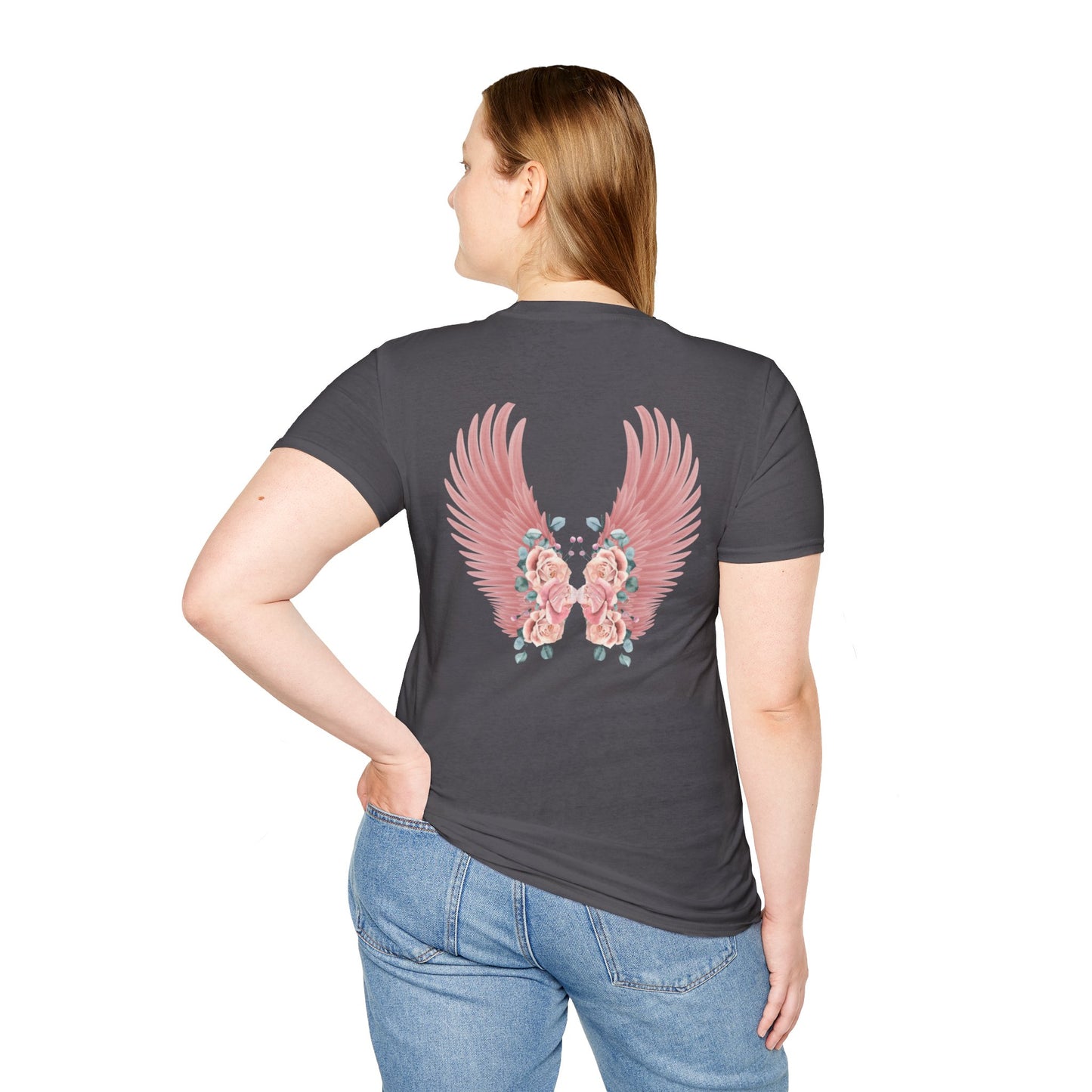 Cherub Baby Angel Rose Wings Softstyle Plus Short Sleeve T-Shirt Sizes xl-5xl