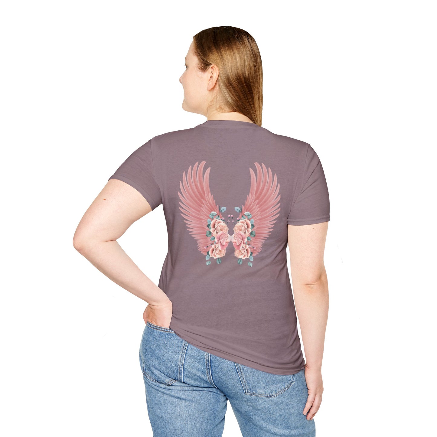 Cherub Baby Angel Rose Wings Softstyle Plus Short Sleeve T-Shirt Sizes xl-5xl