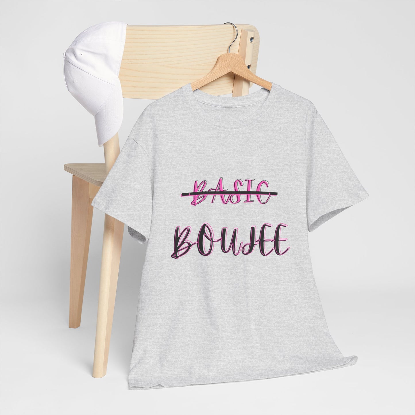Pink Boujee Not Basic Women's Plus Heavy Cotton Tee Size xl-5xl