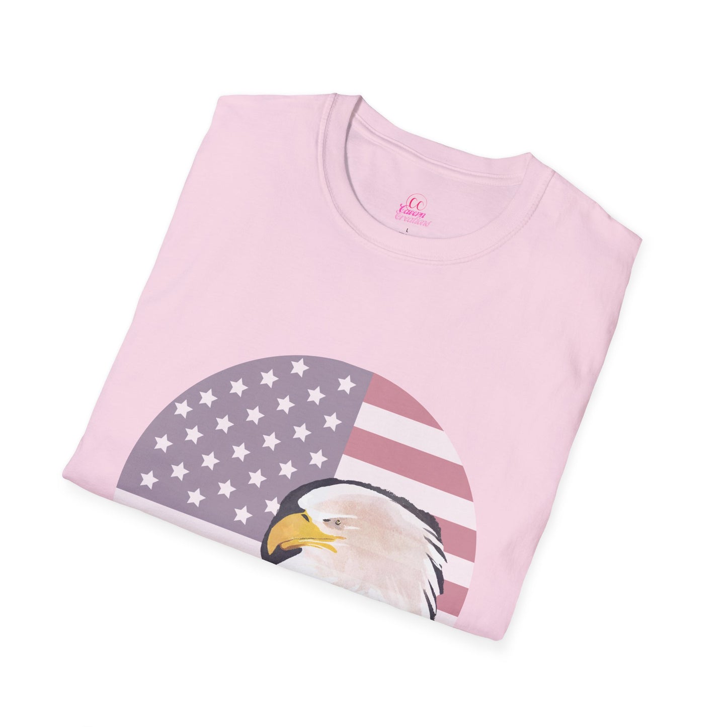 Red, White & Blue Eagle and Flag Antique 4th Softstyle Plus Short Sleeve T-Shirt Multiple Sizes xl-5xl