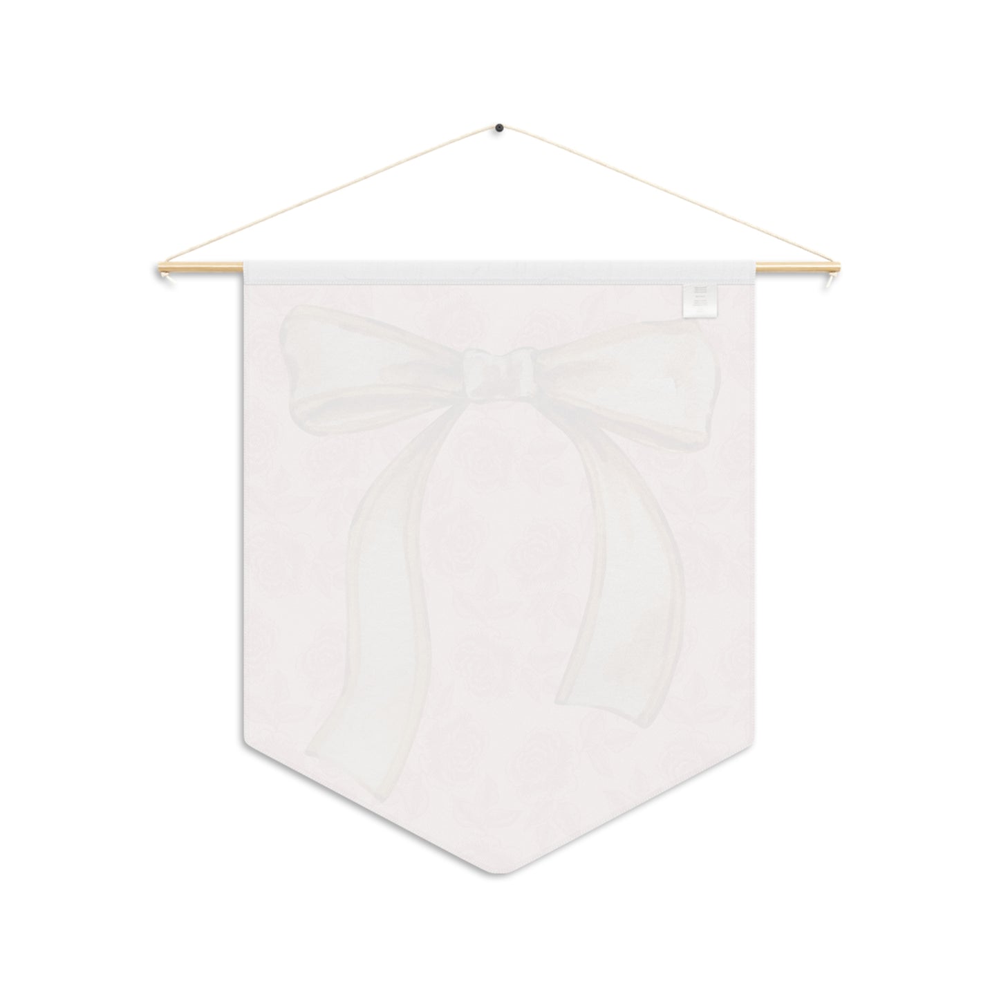 Pink Rose and Bow Coquette Pennant