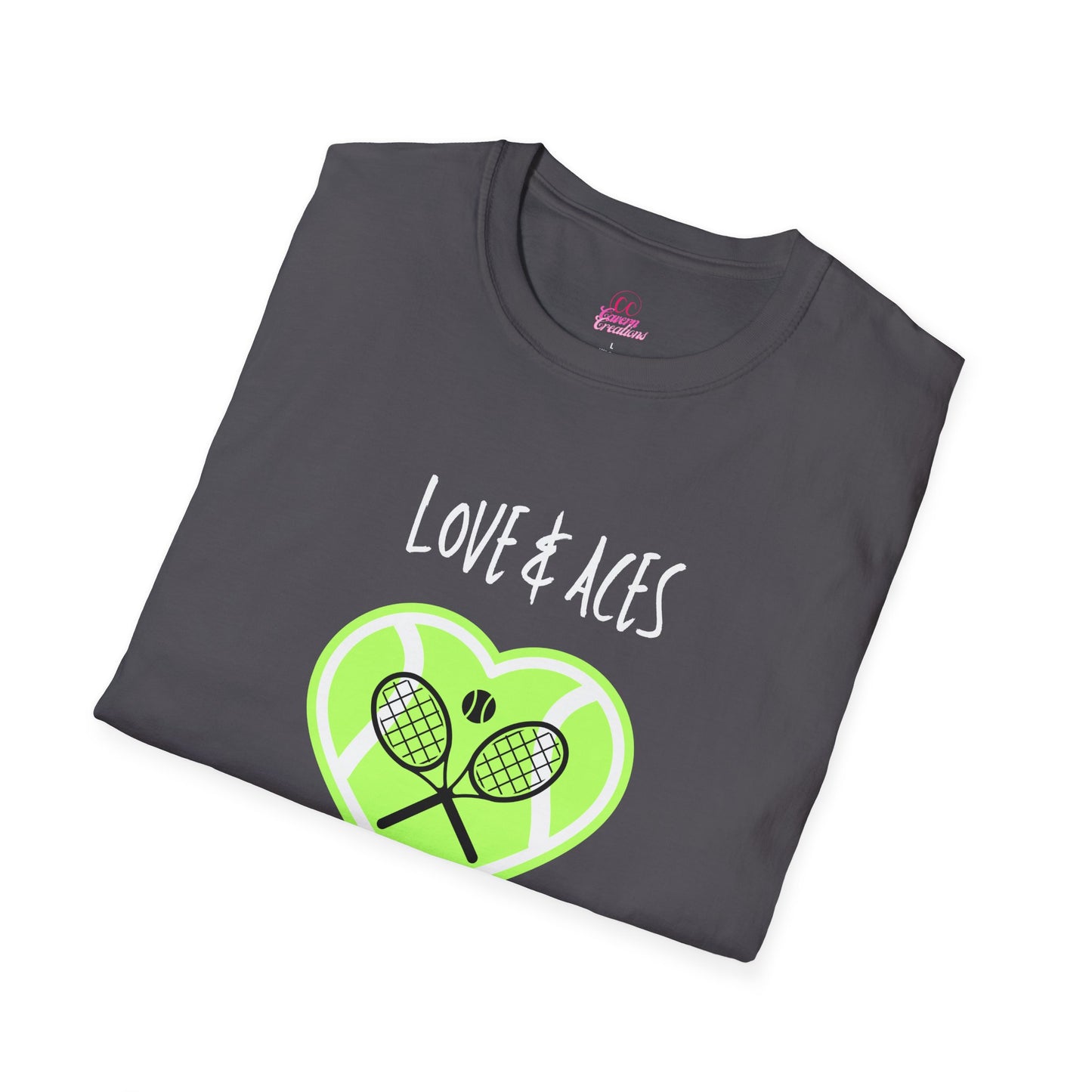 Love & Aces Tennis Club Plus Women's Softstyle T-Shirt Sizes XL-5XL