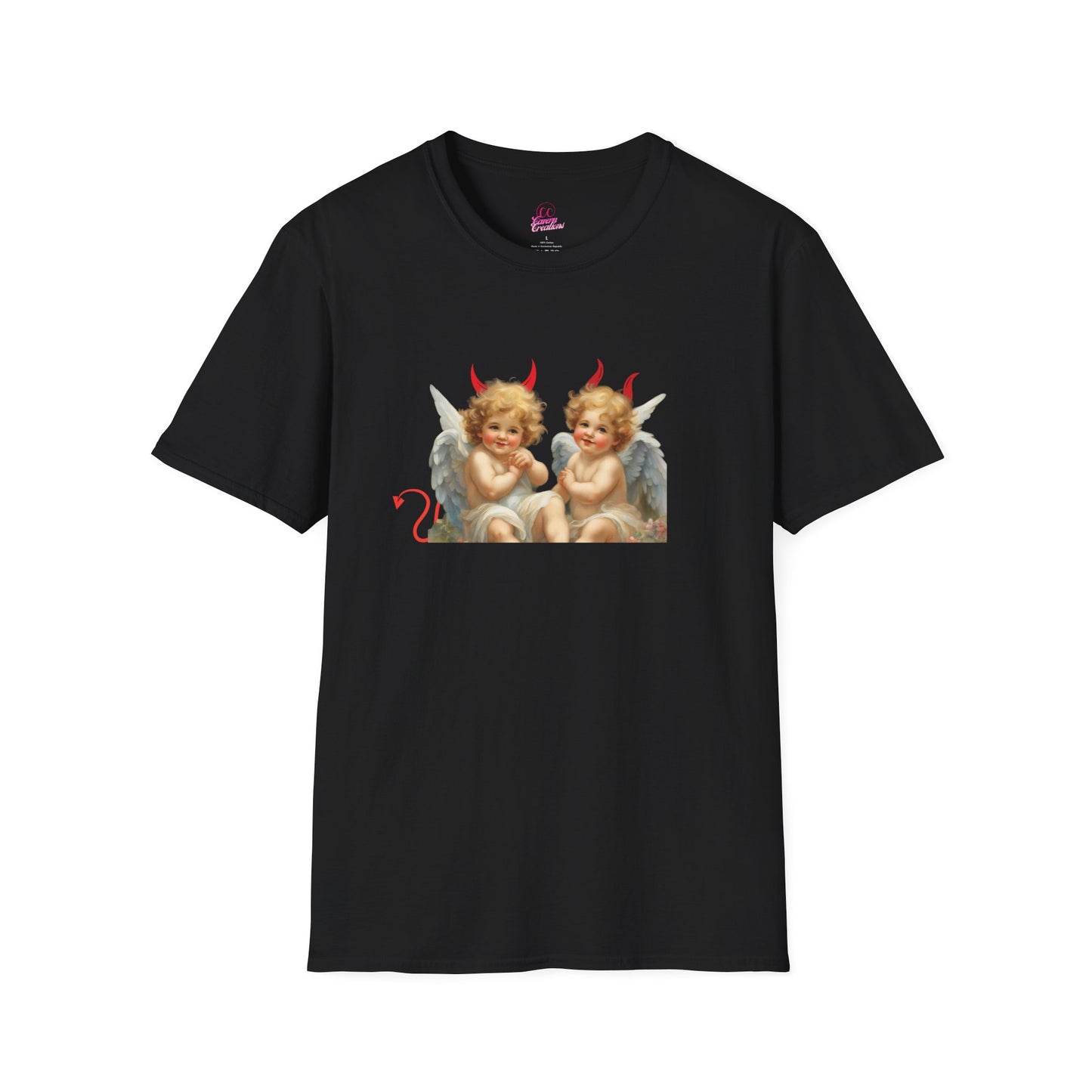 Devil Angel Cherub Softstyle Plus Short Sleeve T-Shirt Sizes xl-5xl
