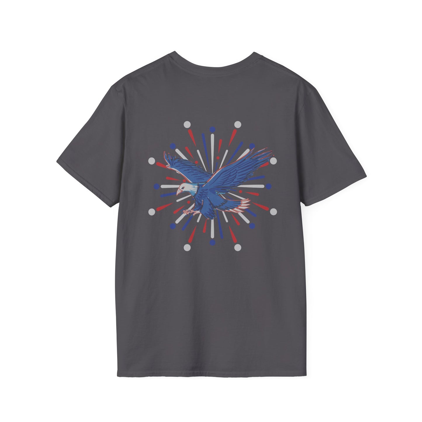USA 'Merica Red, White & Blue Eagle 4th Women's Softstyle Plus Short Sleeve Double-Sided T-Shirt Sizes xl-5xl