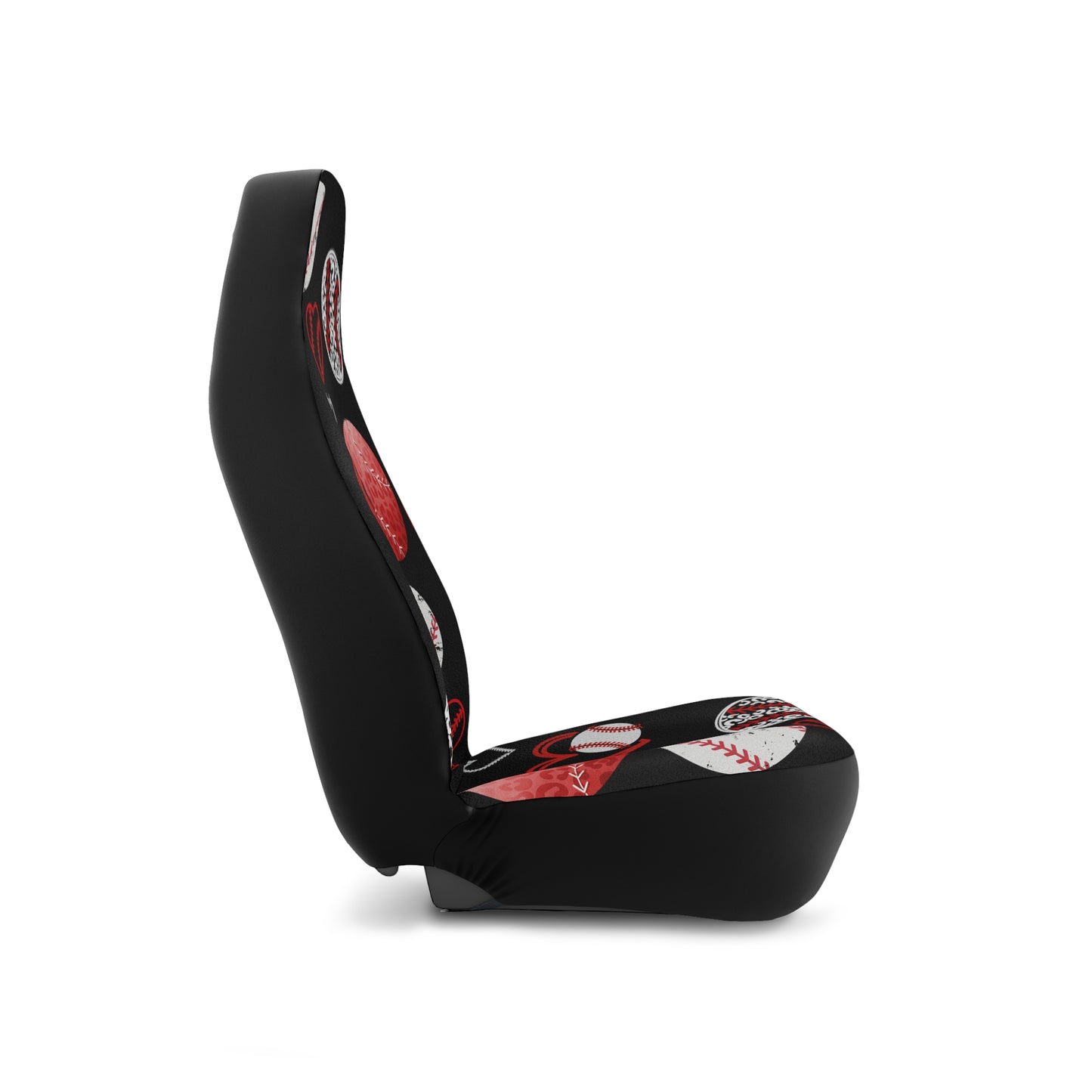 Red & Black Leopard Cheetah Baseball Love Car Seat Covers