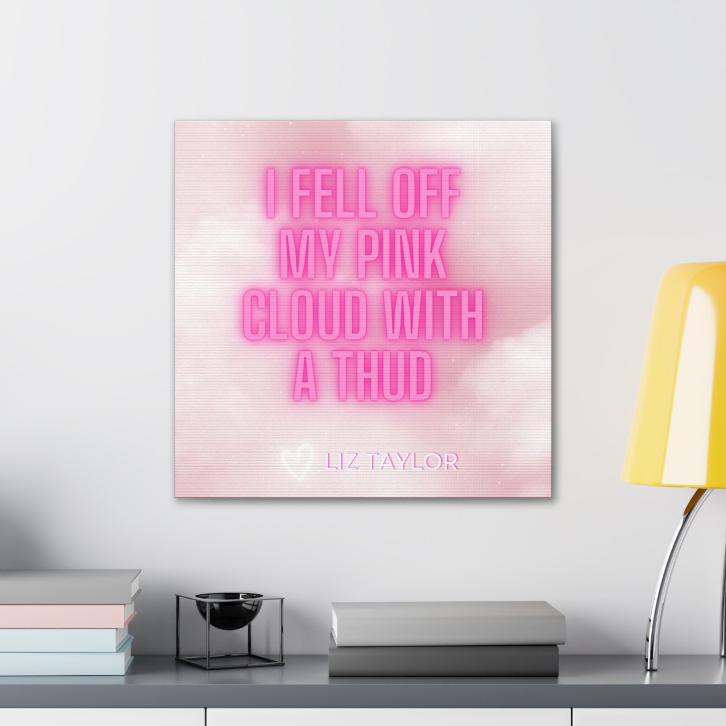 Glow Pink Cloud Liz Love Wrapped Canvas Art Multiple Sizes
