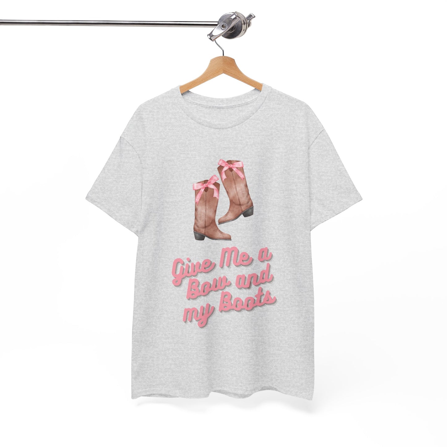 Pink Cowgirl Bow & Boots Women's Plus Short Sleeved Cotton Tee Size xl-5xl