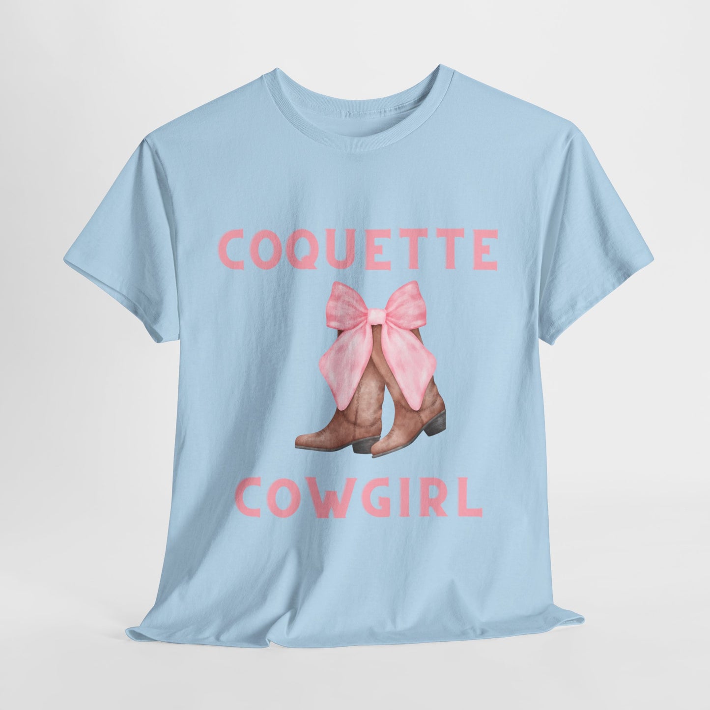 Coquette Cowgirl Bow & Boots Women's Plus Short Sleeved Cotton Tee Size xl-5xl
