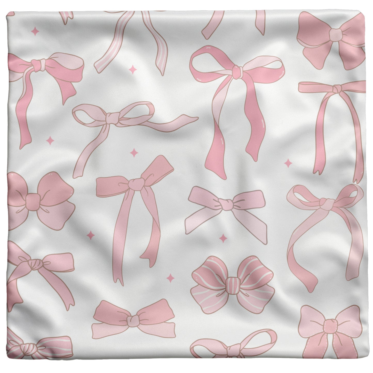 Coquette Large Pink Heart & Bow Pattern Pillow Cover 26" Square