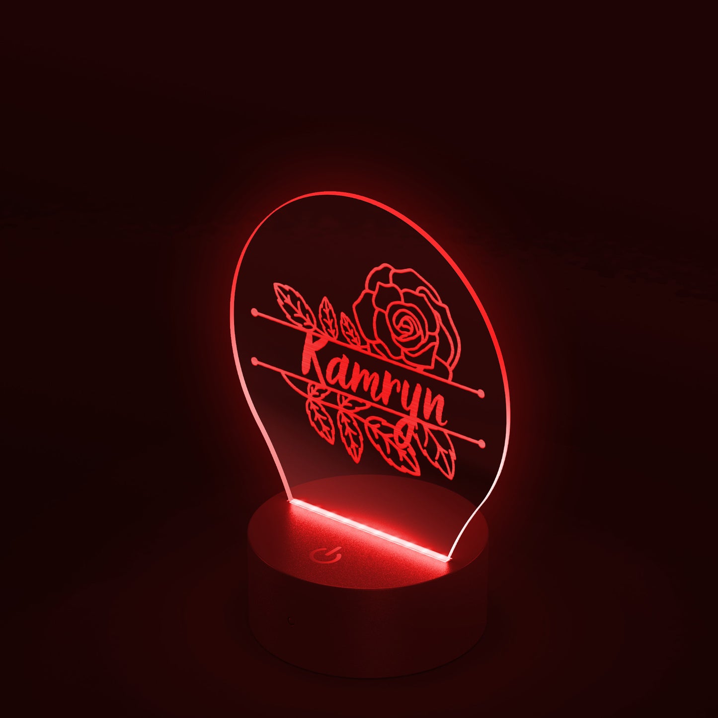 Coquette Rose Personalized Name or Monogram Acrylic LED Light