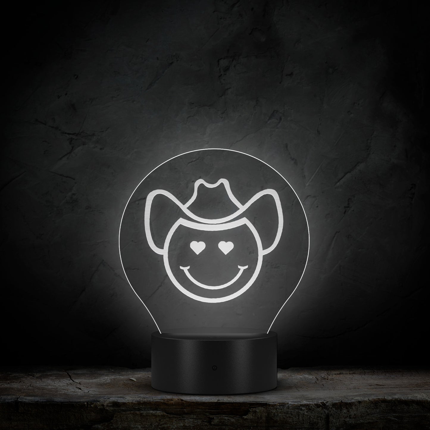 Smiley Cowgirl Love Acrylic LED Light