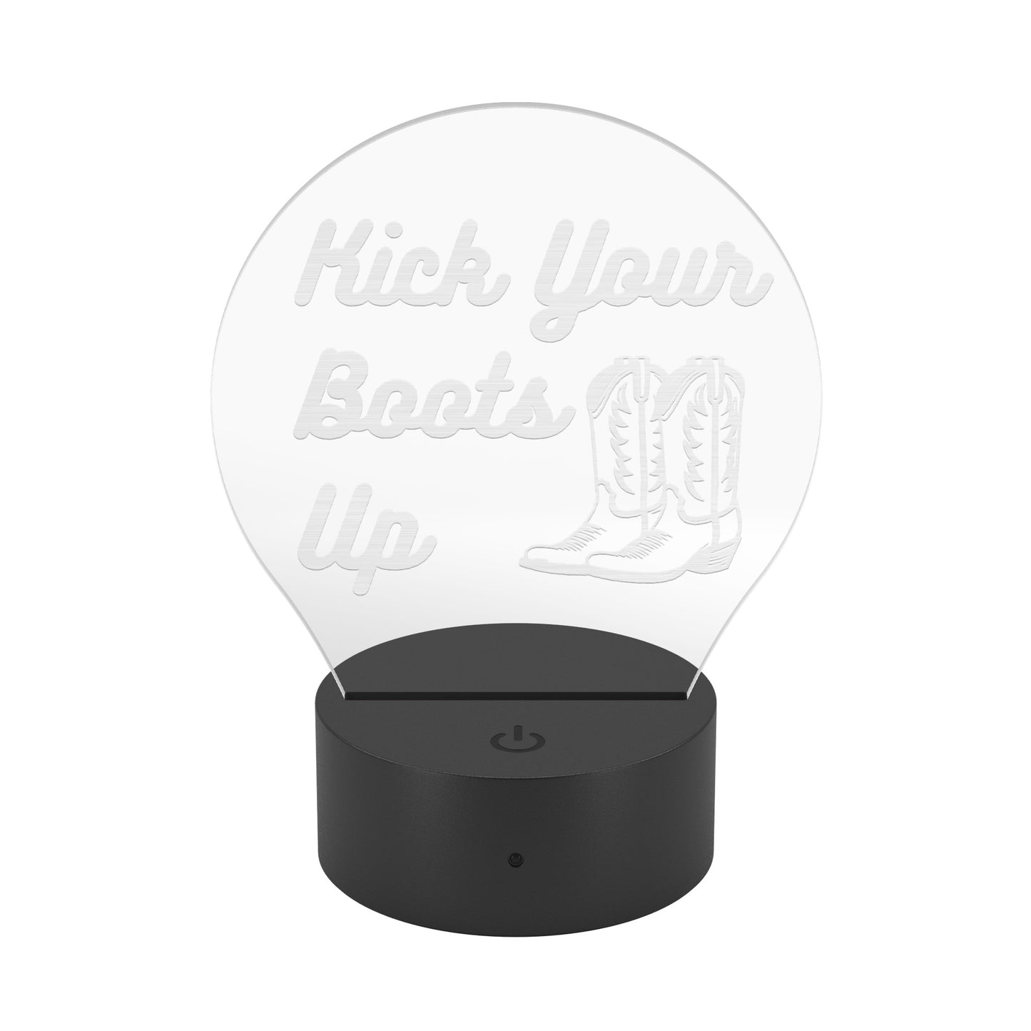 Kick Your Boots Up Cowgirl Acrylic Led Light