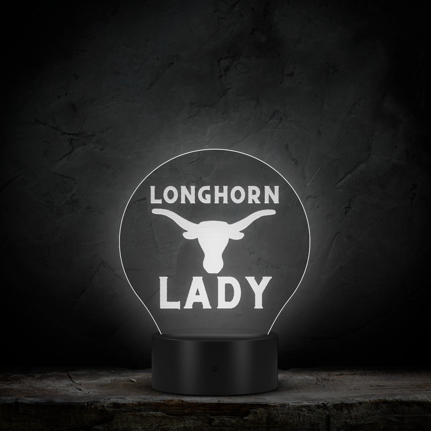 Longhorn Lady University Acrylic LED Table Light