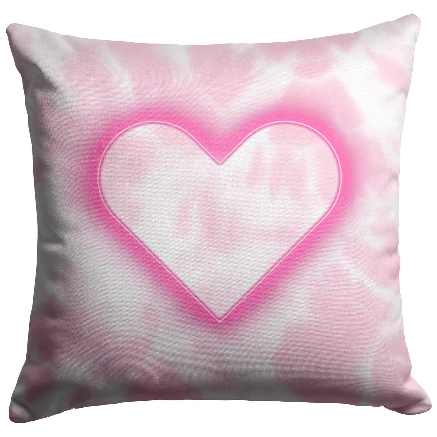 Pink Glowing Love Heart Pillow Cover 26" Square