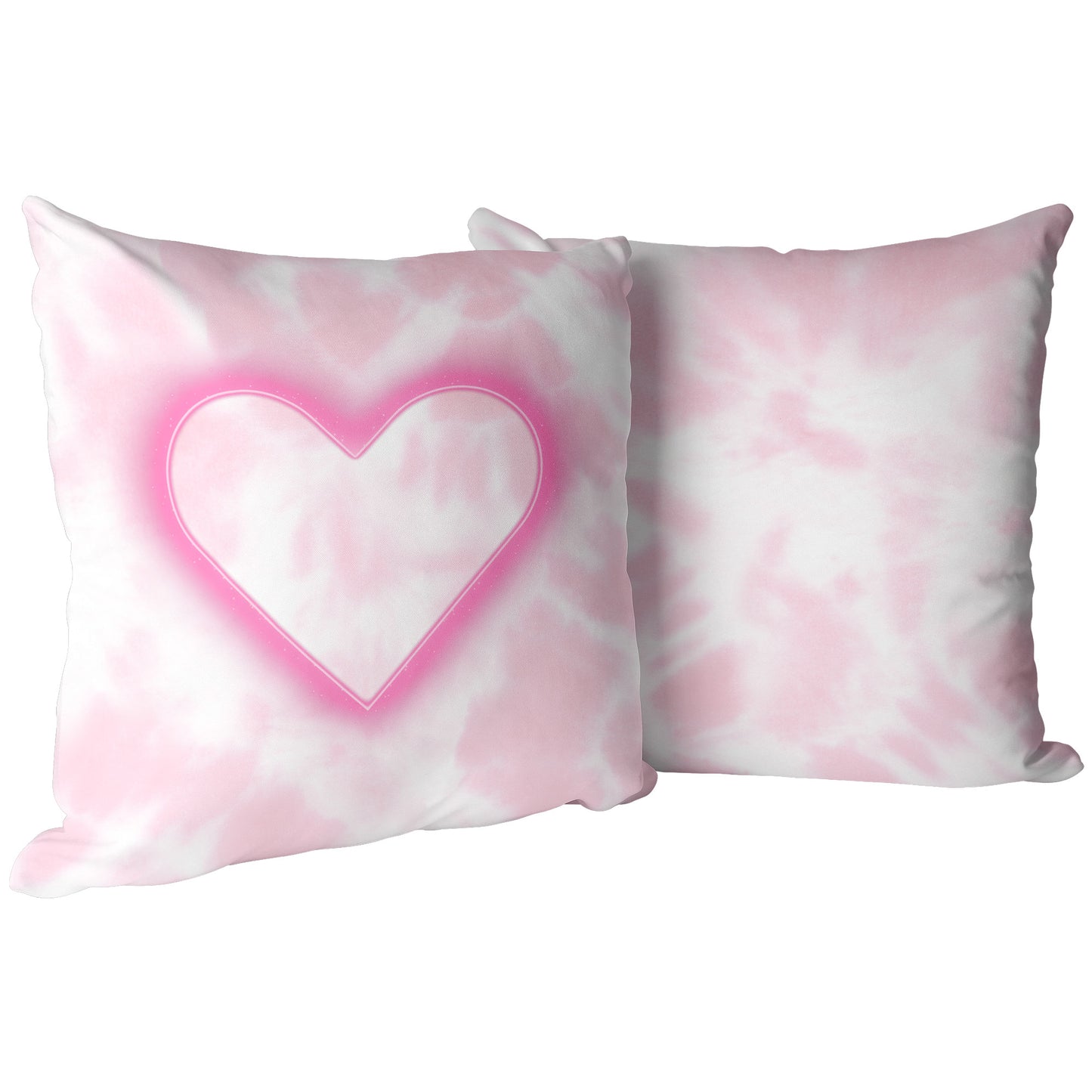 Pink Glowing Love Heart Pillow Cover 26" Square
