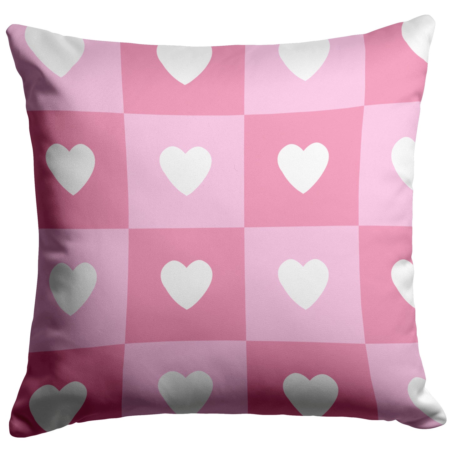 Pink Heart Square Pattern Pillow Cover 26"