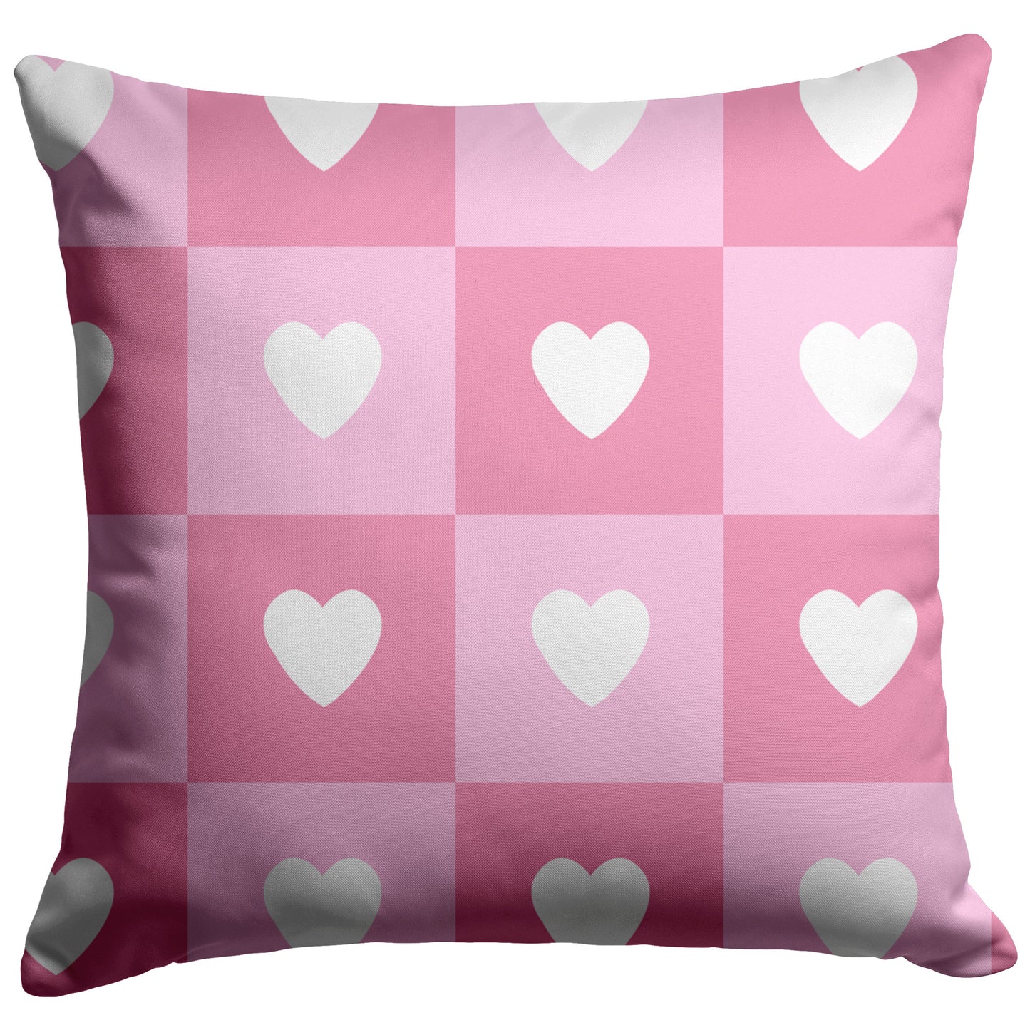Pink Heart Square Pattern Pillow Cover 26"