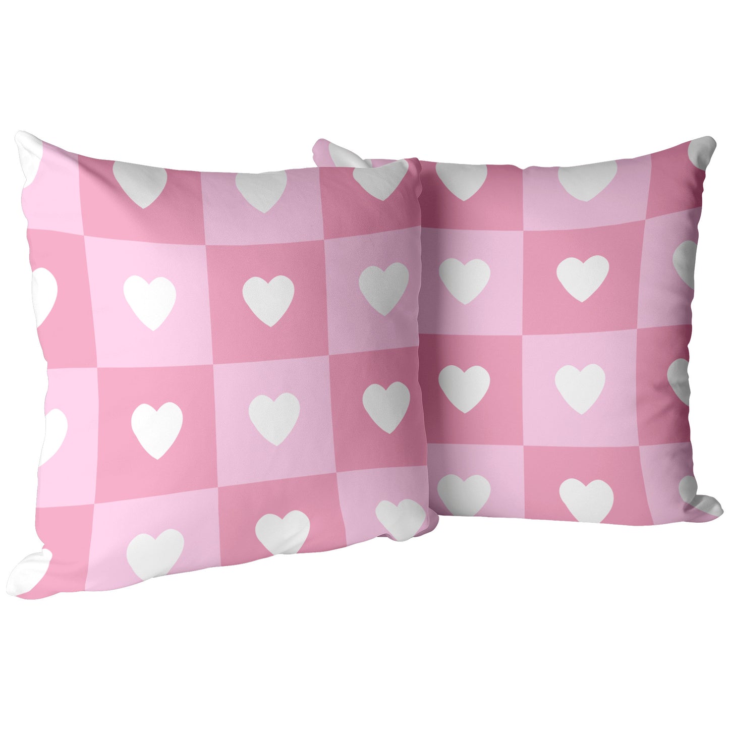 Pink Heart Square Pattern Pillow Cover 26"