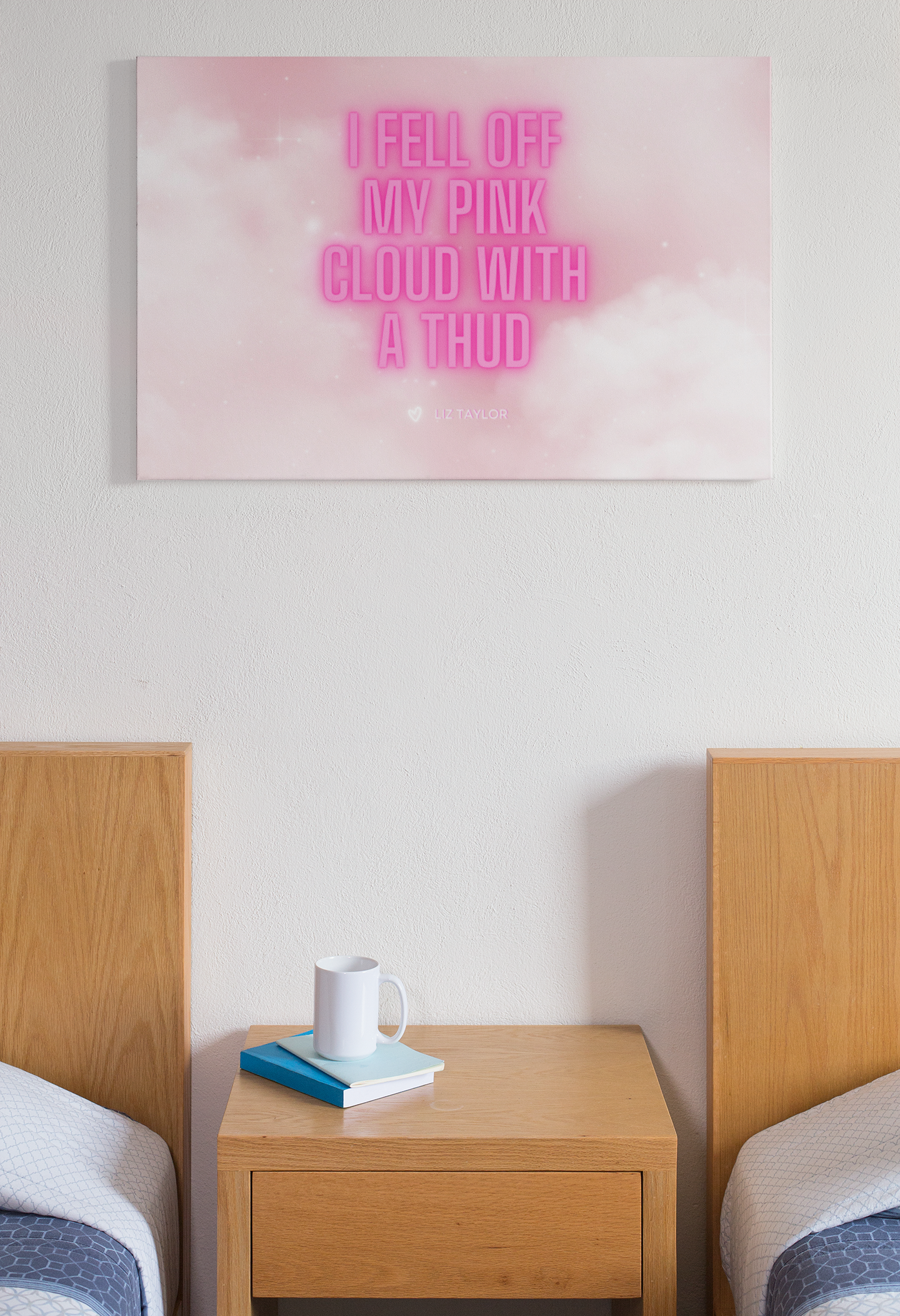 Glow Pink Cloud Liz Love Wrapped Canvas Art Multiple Sizes