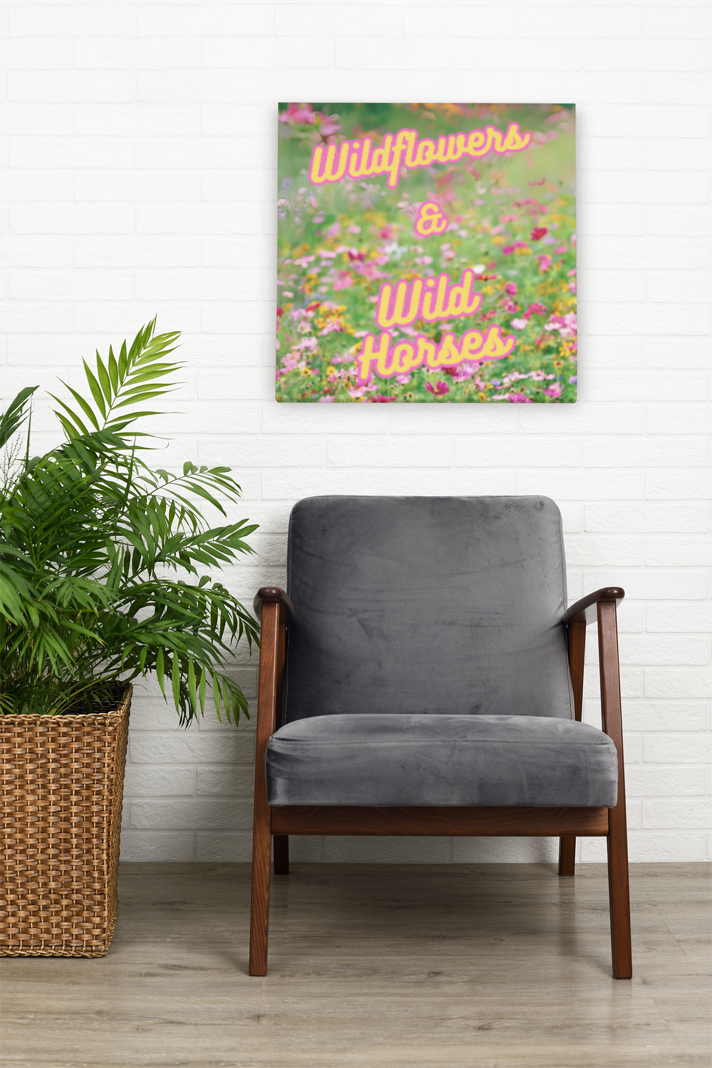 Wild Horses & Wildflowers Cowgirl Country Wrapped Canvas Art Multiple Sizes