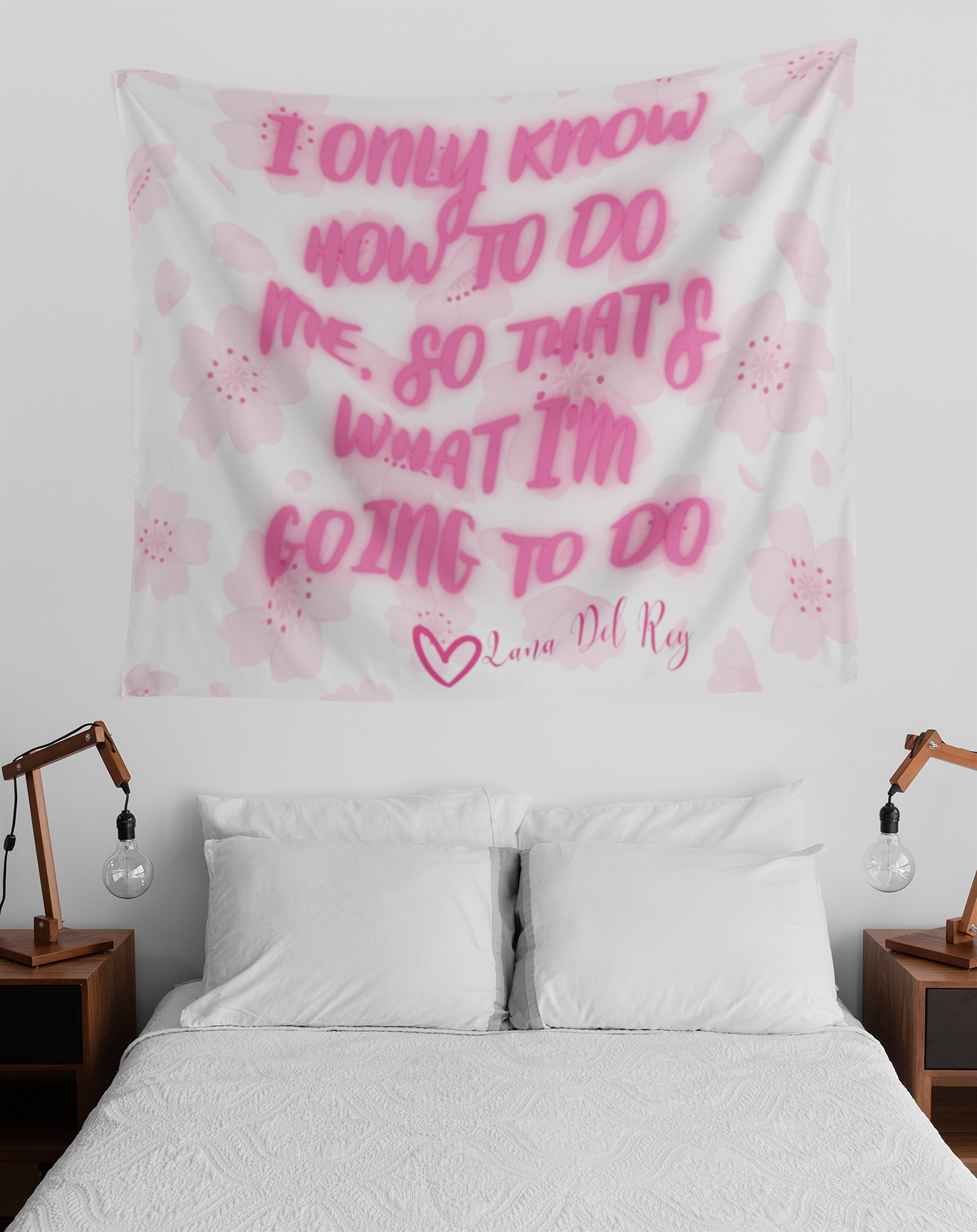What I'm Going to Do Pink Floral Indoor Wall Tapestry Multiple Sizes