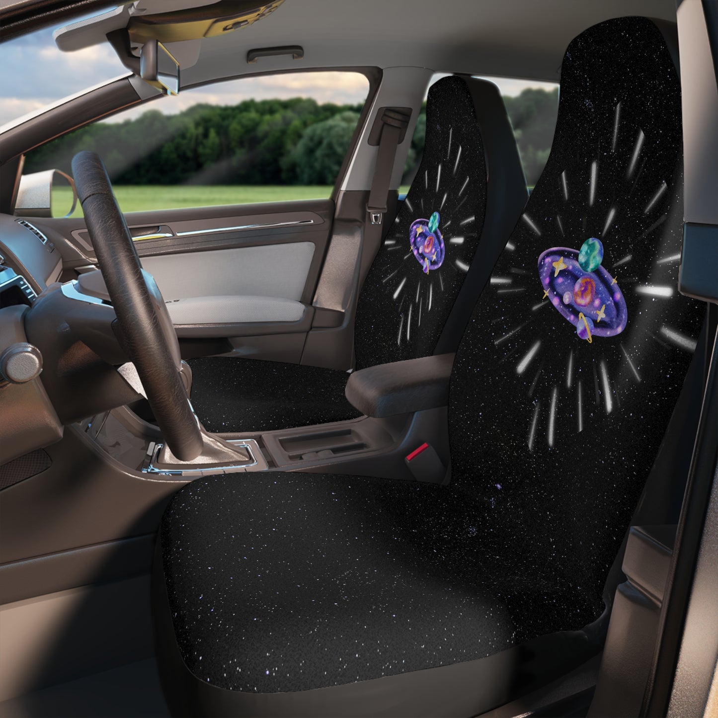 Hyperdrive Warp Speed Galaxy Space Car Seat Covers