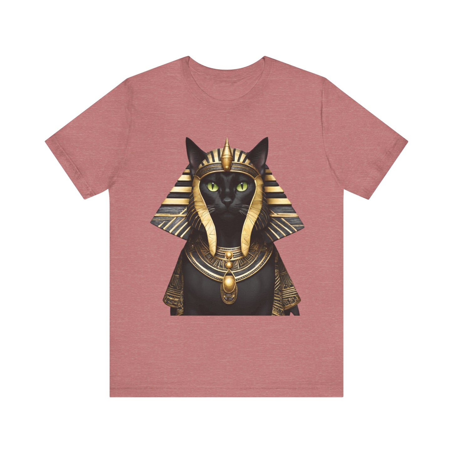 Black & Gold Egyptian Princess Pharaoh Kitty Cat Women's Jersey Short Sleeved Tee Size S-2xl