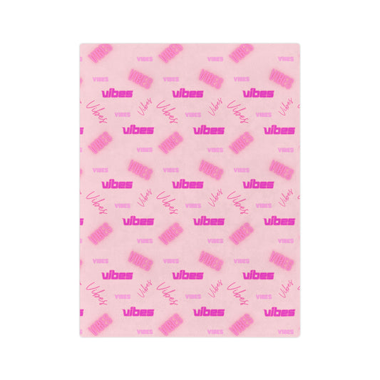 Pink Vibes Patterned Velveteen Microfiber Throw Blanket Multiple Sizes