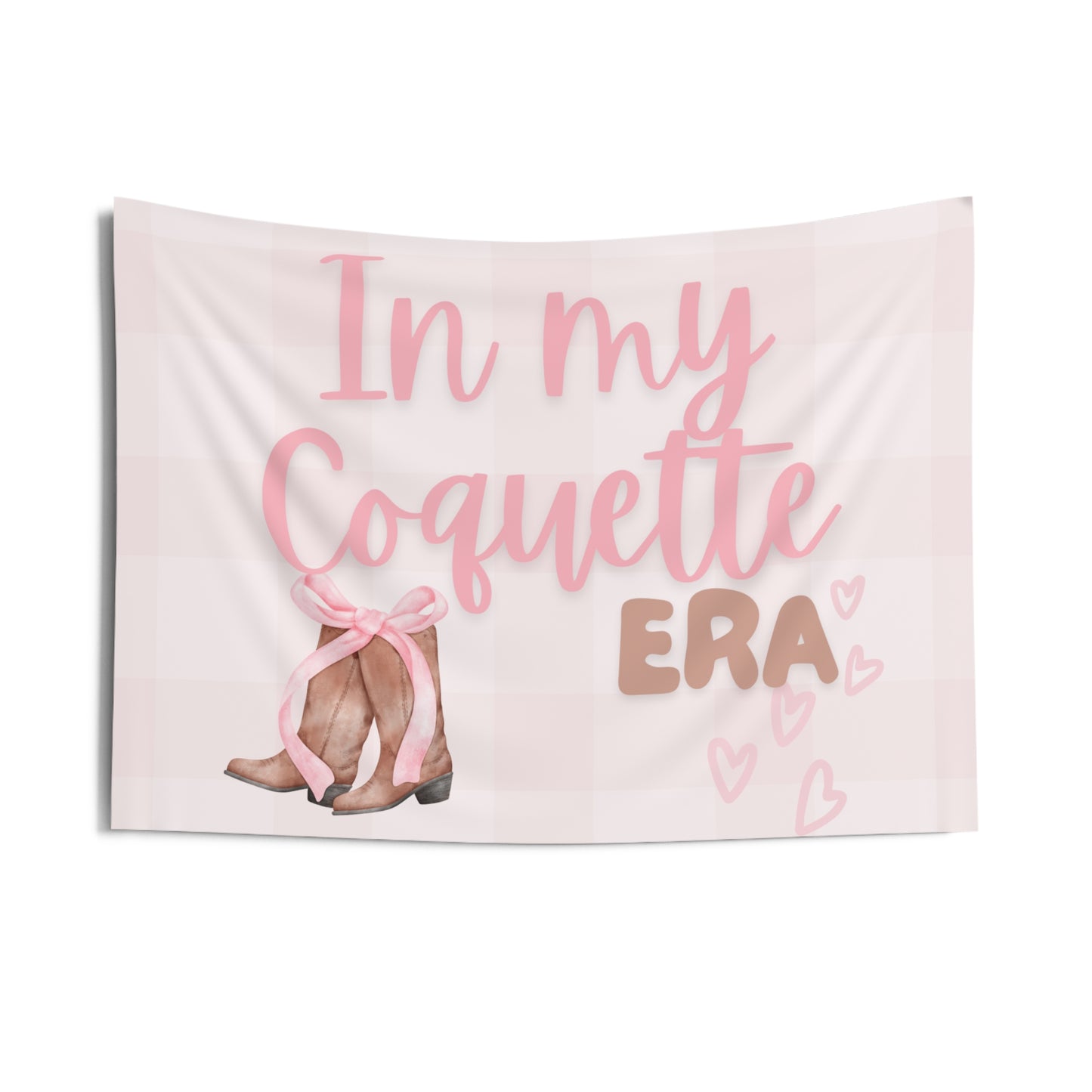 Pink Coquette Era Bow & Boots Indoor Wall Tapestry Multiple Sizes