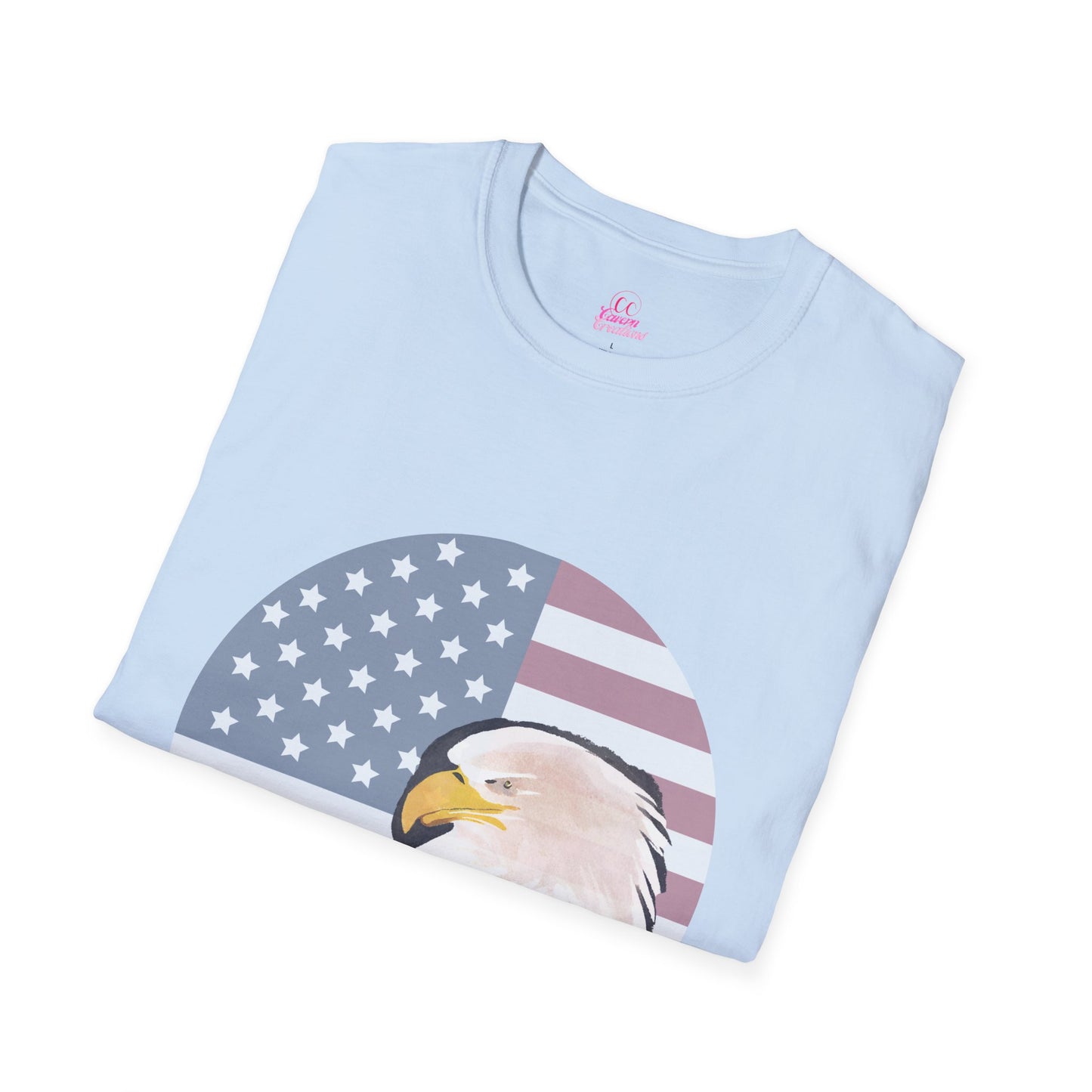 Red, White & Blue Eagle and Flag Antique 4th Softstyle Plus Short Sleeve T-Shirt Multiple Sizes xl-5xl