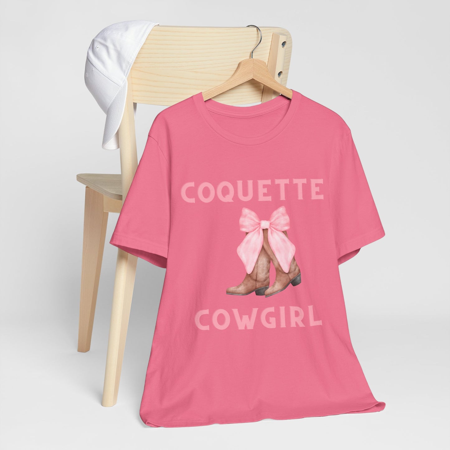 Coquette Cowgirl Bow & Boots Women's Jersey Short Sleeved Tee Size S-2xl