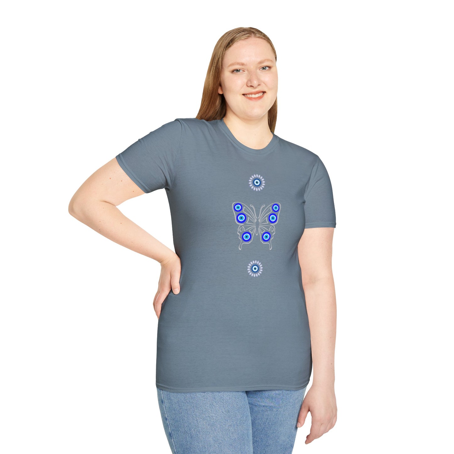 Evil Eye Butterfly Protection Women's Plus Short Sleeve Softstyle T-Shirt Sizes xl-5xl
