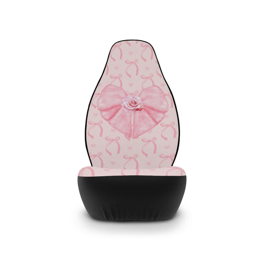 So Coquette Pink Bow and Rose Car Seat Covers