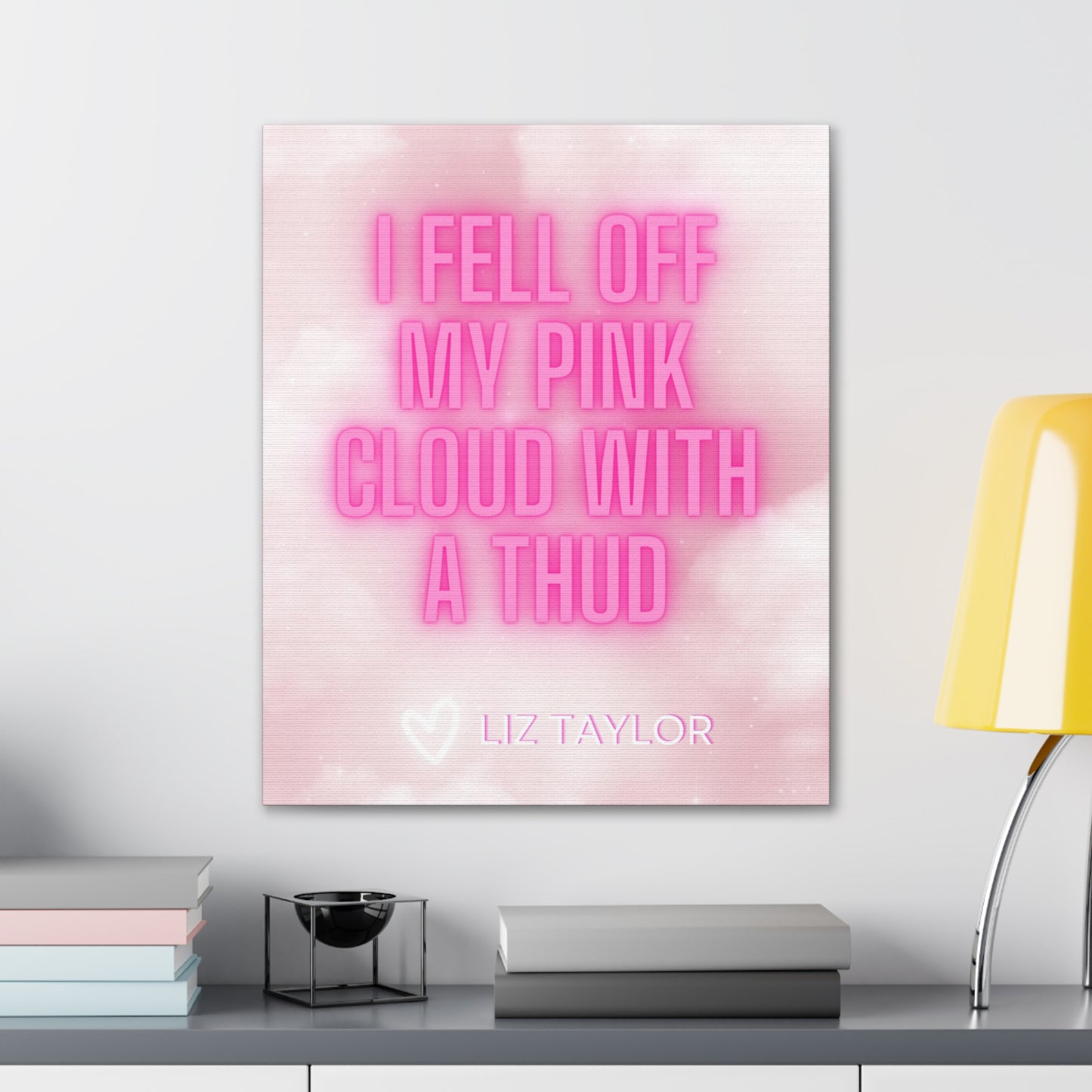 Glow Pink Cloud Liz Love Wrapped Canvas Art Multiple Sizes