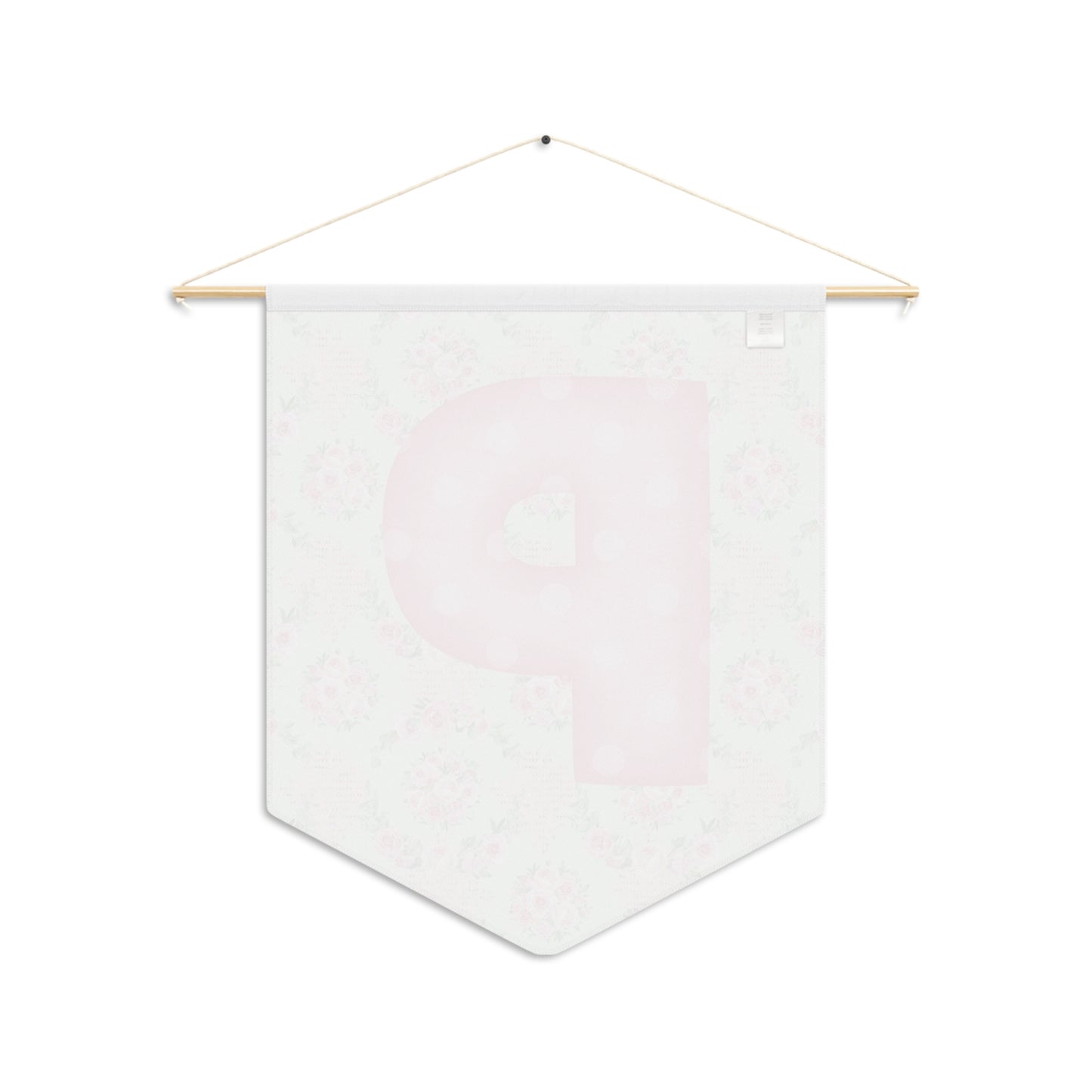 Coquette Pink & White Rose Personalized Initial or Monogram Pennant