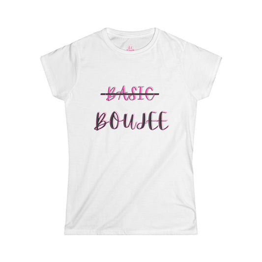 Pink Boujee Not Basic Women's Softstyle Tee Size S-2xl
