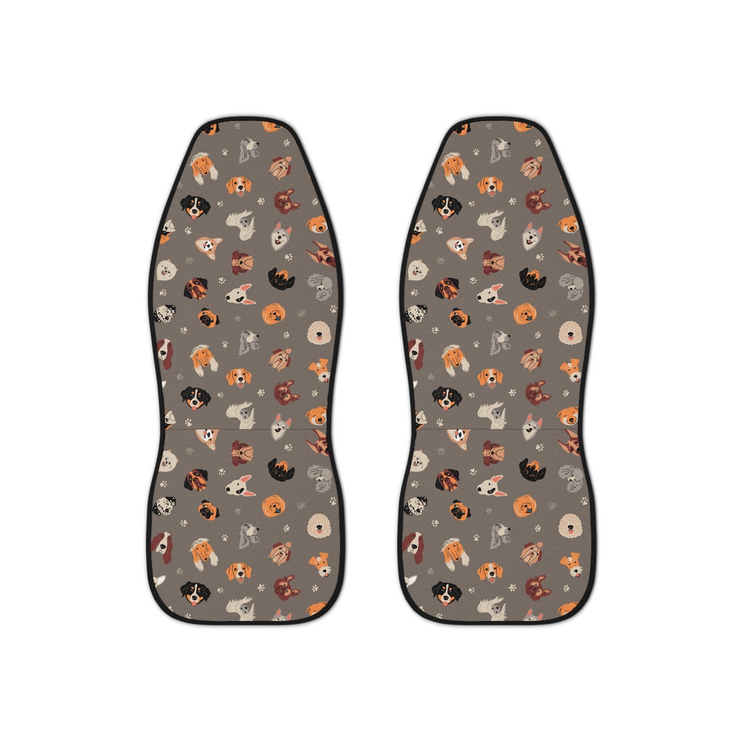 Gray Puppy Dog Patterned Car Seat Covers