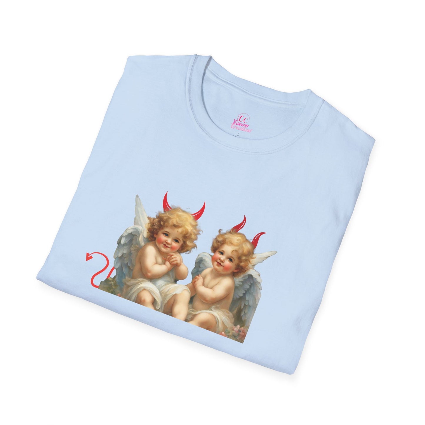Devil Angel Cherub Softstyle Plus Short Sleeve T-Shirt Sizes xl-5xl