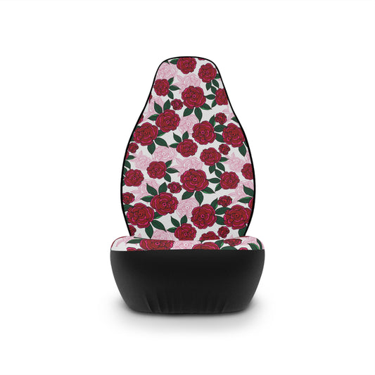 Pink & Red Rose Patterned Car Seat Covers