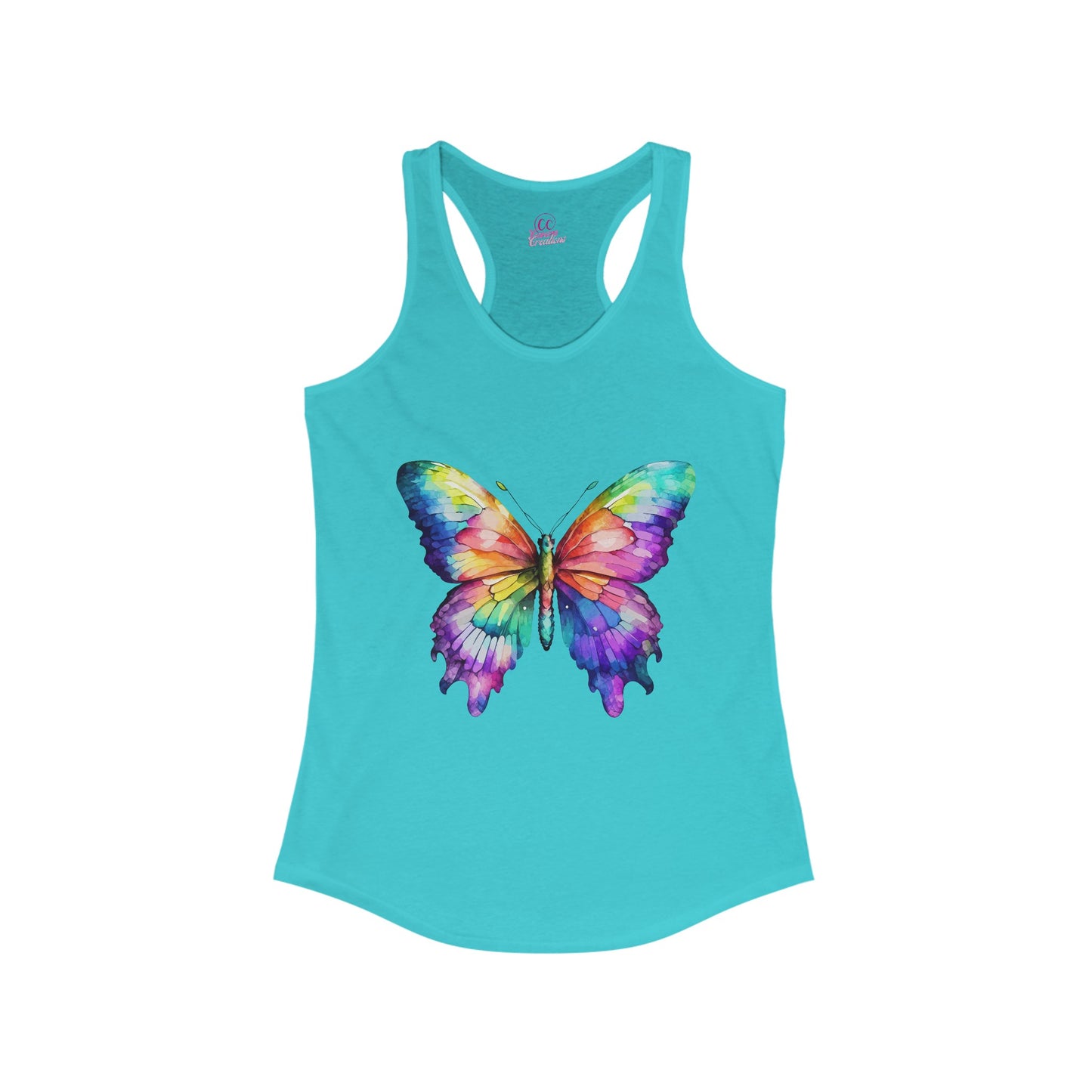 Watercolor Butterfly Women's Racerback Slim Fit Tank Top Sizes xs-2xl