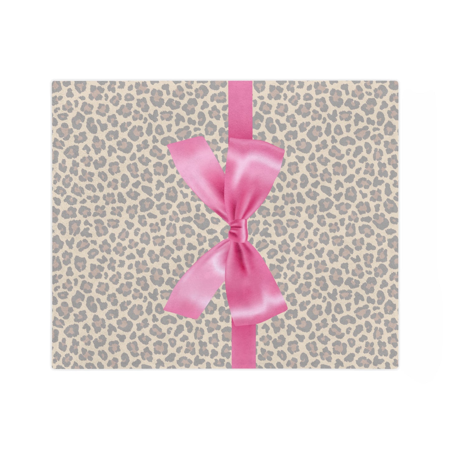 Leopard Coquette Pink Bow & Ribbon Microfiber Soft Blanket Multiple Sizes