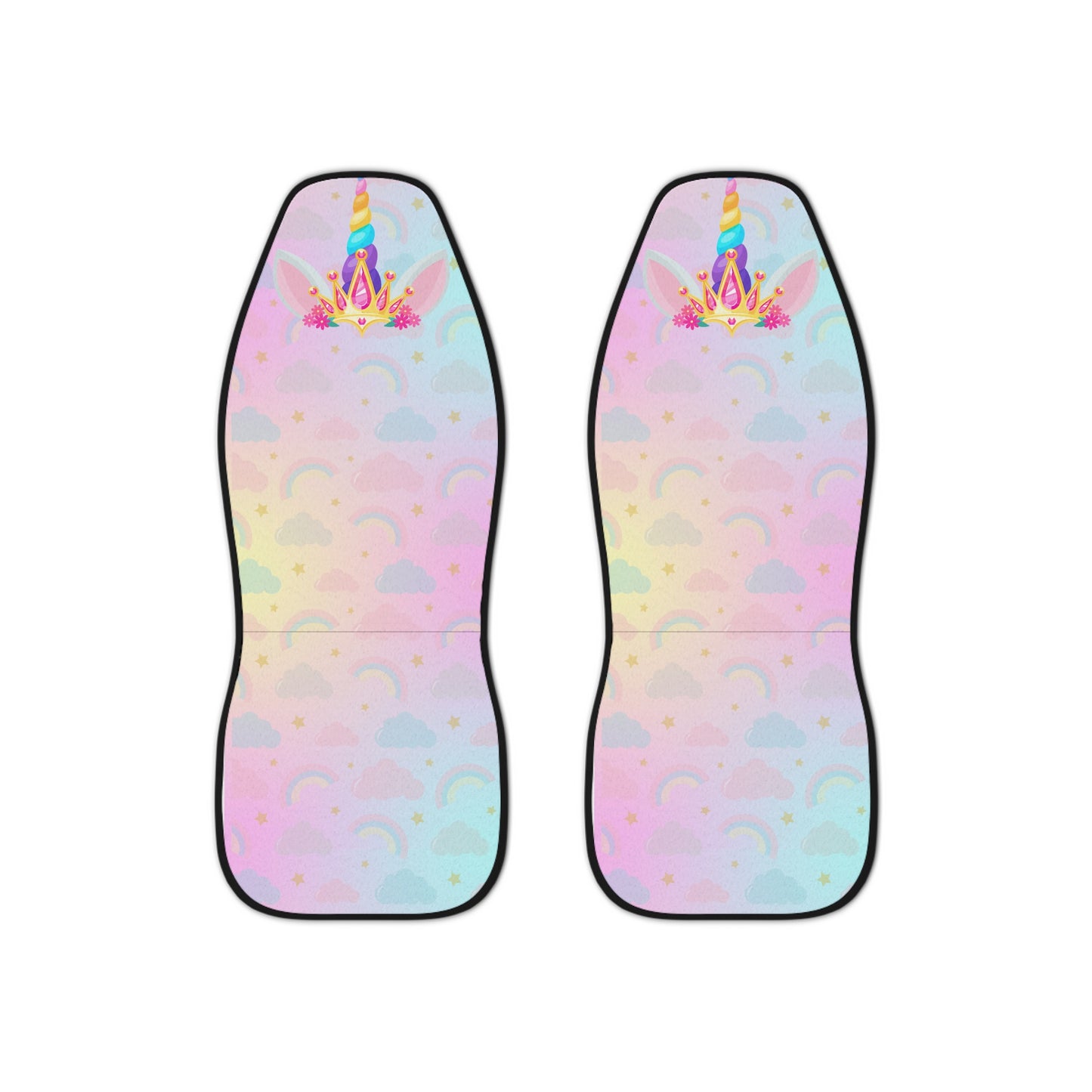 Unicorn Princess Queen Pink Blue & Yellow Colorful Rainbow Car Seat Covers